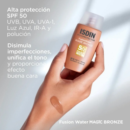 FOTOPROTECTOR ISDIN SPF 50 FUSION WATER BRONZE | Cosmética | Farmae...