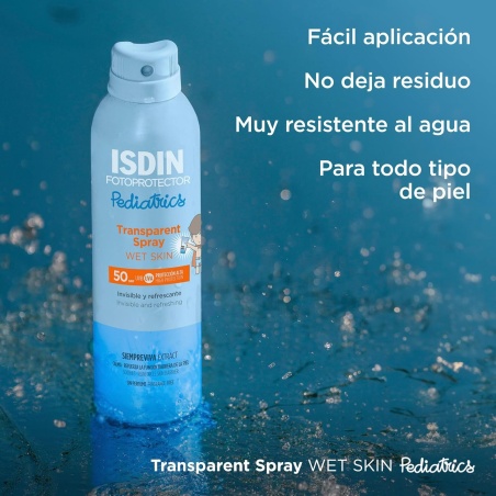 ISDIN Pediatrics Transparent Spray Wet Skin SPF 50 250 ml | Cosméti...