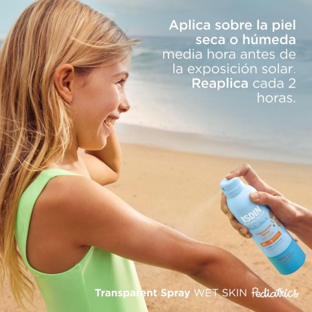 ISDIN Pediatrics Transparent Spray Wet Skin SPF 50 250 ml | Cosméti...