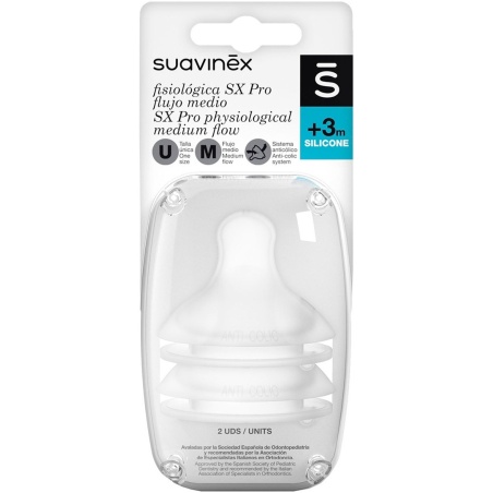 Suavinex Tetina fisiológica SX PRO +3 m Recambio 2 uds | Bebé | Far...
