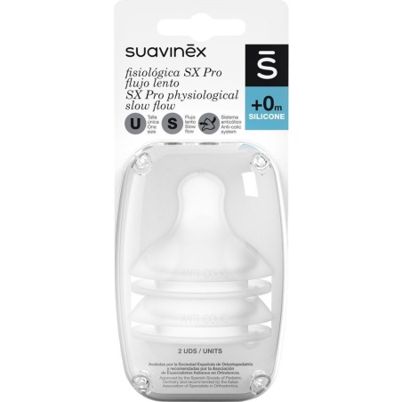 Suavinex Tetina fisiológica SX PRO +0 m Recambio 2 uds | Bebé | Far...