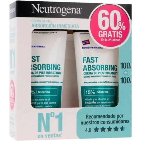 Neutrogena DUPLO Crema de Pies Absorción inmediata 100 ml+100 ml | ...