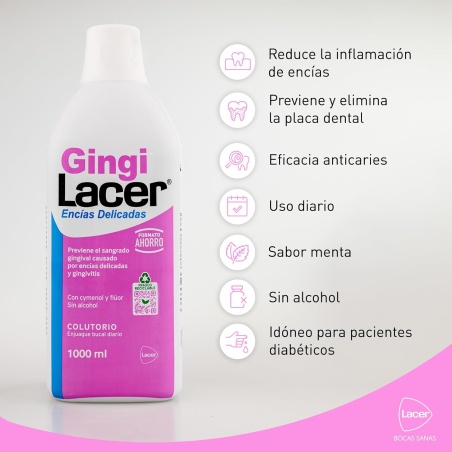 Gingi Lacer colutorio 1000 ml | Higiene bucal | Farmaelglobo