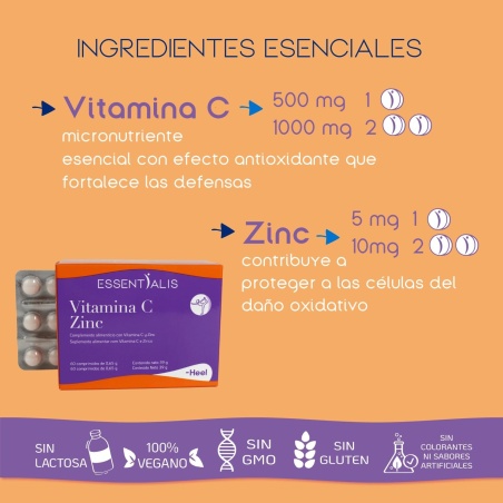 Essentialis Vitamina C Zinc 60 Comprimidos