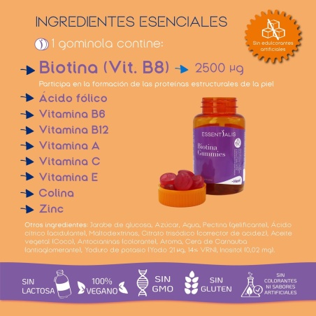 Essentialis Biotina 60 Gummies