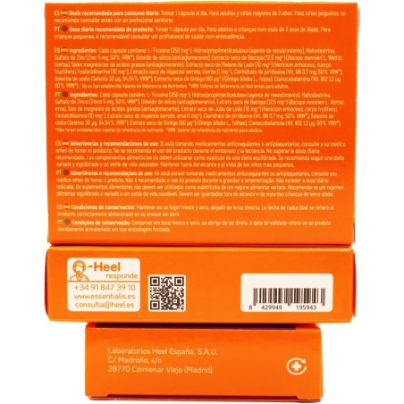 Essentialis Nootrópico Concentración 30 Cápsulas