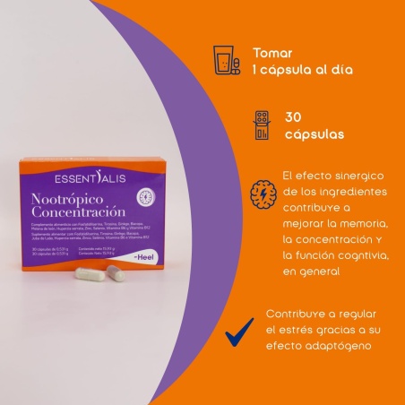 Essentialis Nootrópico Concentración 30 Cápsulas