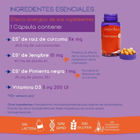 Essentialis Cúrcuma 90 Cápsulas