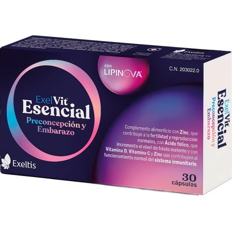 Exelvit Esencial Preconcepción y Embarazo 30 cápsulas | Dietética y...