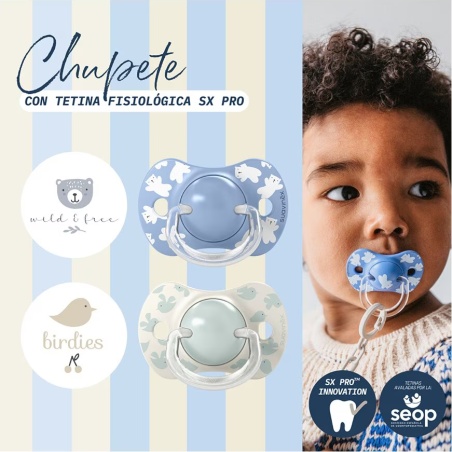 Suavinex Pack 2 Chupetes Silicona Fisiológico SX PRO 6-18 meses | B...