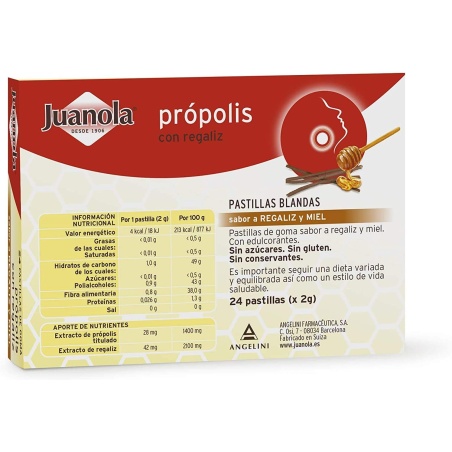 Juanola Própolis con Regaliz 24 pastillas blandas | Art | Farmaelglobo