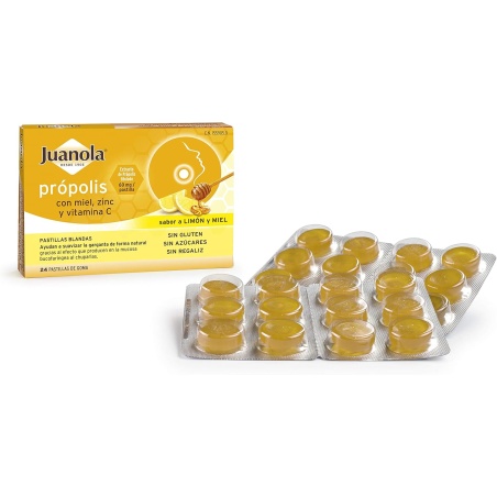 Juanola Própolis con Miel, Zinc y Vitamina C 24 pastillas blandas |...