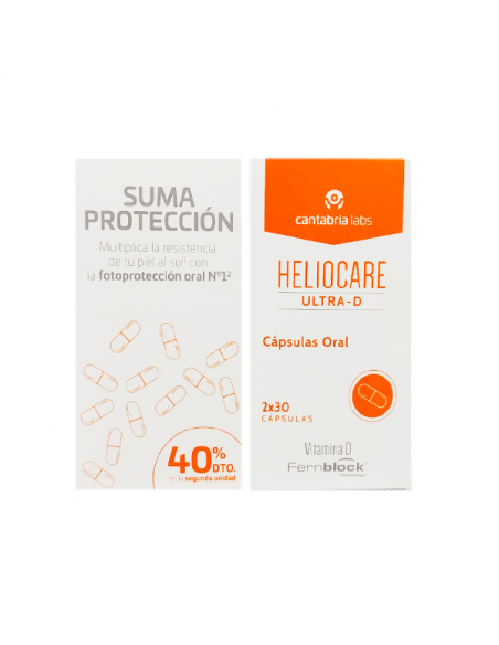 Heliocare Ultra-D Cápsulas DUPLO 2º unidad 40% descuento | Cosmétic...