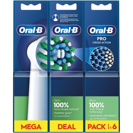 Oral-B Cross Action Pack de 6 cabezales de Recambio | Higiene bucal...