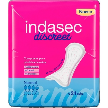 Indasec discreet® Normal para pérdidas leves 24 unidades | Higiene ...