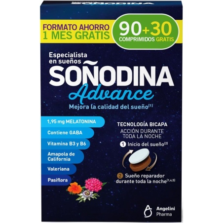 Soñodina Melatonina Bicapa 90+30 Comprimidos Angelini Pharma | Inic...