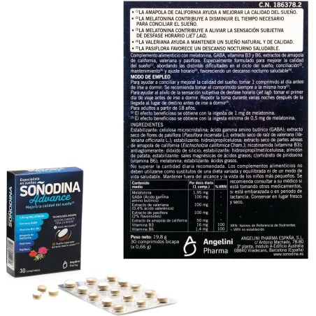 Soñodina Advance 30 comprimidos | Insomnio y ansiedad | Farmaelglobo
