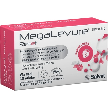 Megalevure Sabor Fresa 10 Sticks