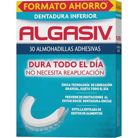Algasiv dentadura inferior 30 almohadillas | Higiene | Farmaelglobo