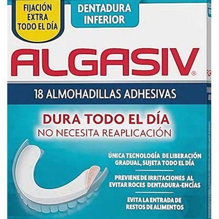 Algasiv dentadura inferior 18 almohadillas | Higiene | Farmaelglobo