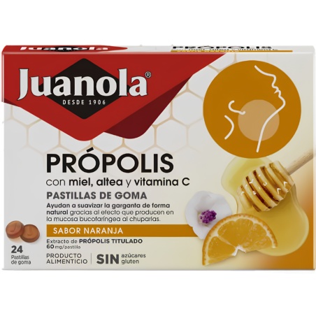 Juanola Própolis Sabor Naranja 24 Pastillas de Goma