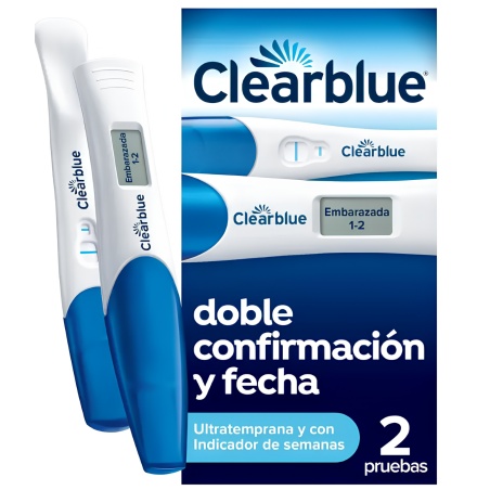 Clearblue Prueba de Embarazo Ultratemprana  + Test de Embarazo con Indicador de Semanas (Pack 2 Uds)
