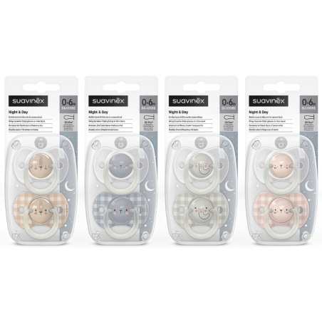 Suavinex Pack Chupetes 0-6 meses Day and Night Pack 2 Unidades