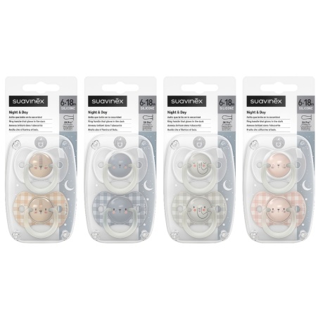 Suavinex Pack Chupetes 6-18 meses Day and Night Pack 2 Unidades