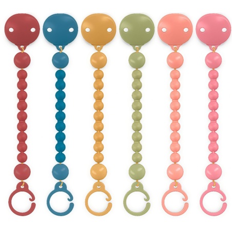 Suavinex Broche pinza con Cadena para chupete Bolitas Silicona 1 ud...