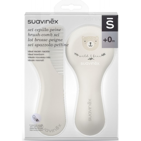 Suavinex Set Cepillo Y Peine Rosa o Gris +0m | Bebé | Farmaelglobo