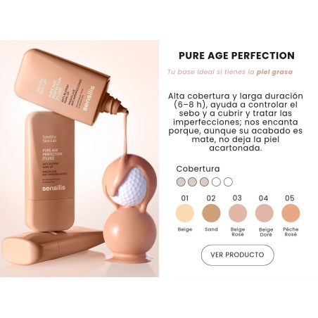 Sensilis Pure Age Perfection Tono 1 Beige Base de Maquillaje Tono 30 ml