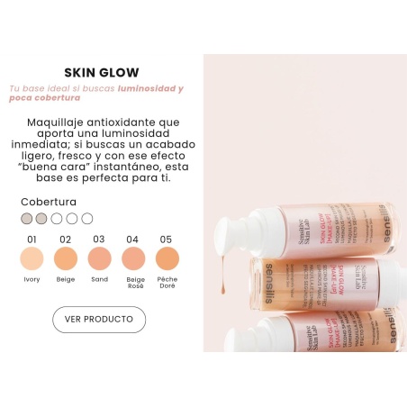 Sensilis Skin Glow Tono 5 Pêche Doré Base de Maquillaje 30ml