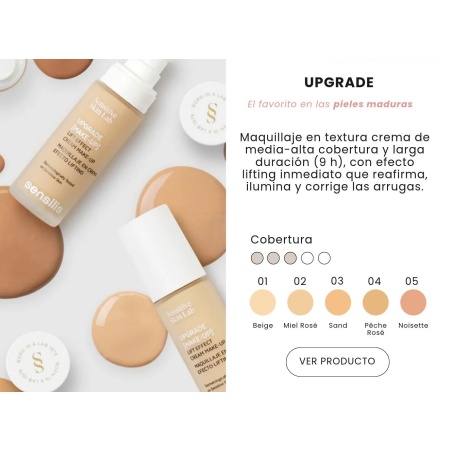 Sensilis Upgrade Lifting Tono 4 Peche Rosé Base de Maquillaje 30ml