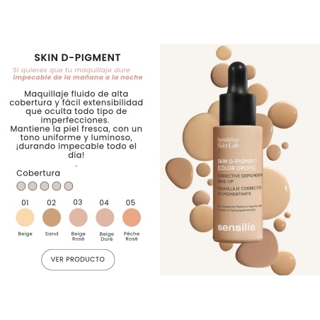 Sensilis Skin D-Pigment Tono 5 Pêche Rosé Base de Maquillaje Despigmentante 25 ml