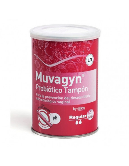 Muvagyn Probiótico Tampón 9 ud | Higiene Intima | Farmaelglobo