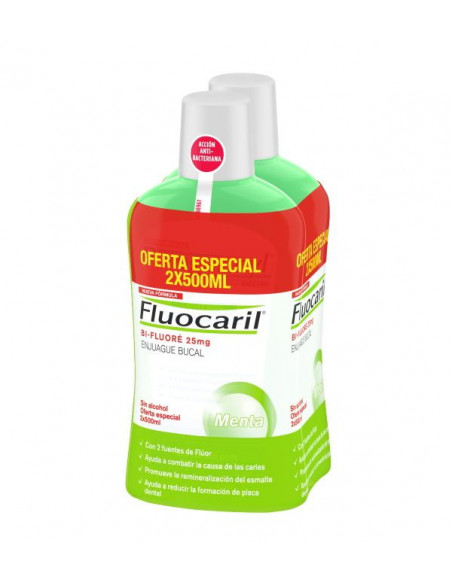 Colutorio Fluocaril Bi-Fluoré 25 mg 2x 500 ml | Higiene | Farmaelglobo