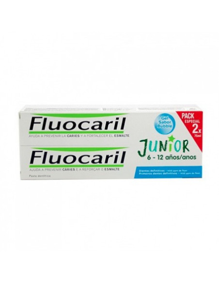Fluocaril Junior Bubble 2x 75 ml | Higiene | Farmaelglobo Fluocaril Junior Bubble 2x 75 ml | Higiene | Farmaelglobo