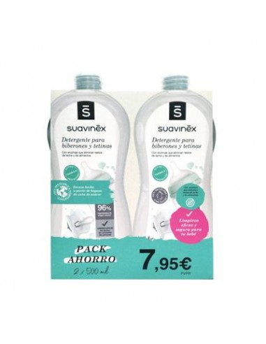 Suavinex Pack ahorro detergente biberones y tetinas 2 unidades x 500 ml