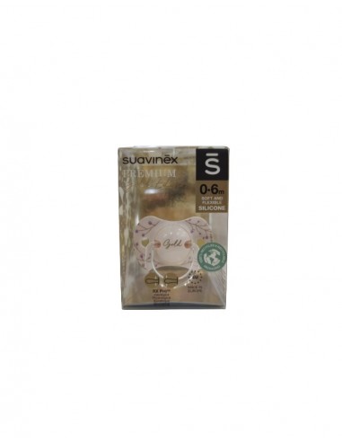 Suavinex premium gold edition chupete silicona 0-6 meses SX Pro rosa