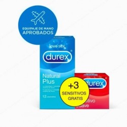 DUREX Natural 12 preservativos + GRATIS Sensitivo Suave 3 preservat...