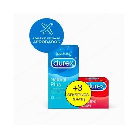 DUREX Natural 12 preservativos + GRATIS Sensitivo Suave 3 preservat...
