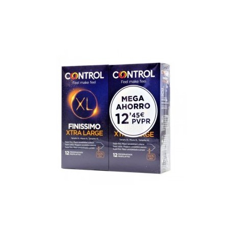 Control Finissimo Xl Preservativos 12 + 12 U Pack Ahorro | Sexualid...