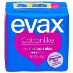 Evax compresas cottonlike normal alas 16 unidades (2x8u) | Higiene ...