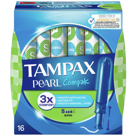 Tampax Pearl Compak Super Con Aplicador 16 unidades | Higiene | Far...