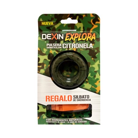 Dexin Explora Pulsera Aromática con Citronela + Silbato de Emergenc...