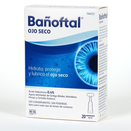 Bañoftal Monodosis ojo seco 0,4% 20x0,4 ml | Ocular | Farmaelglobo