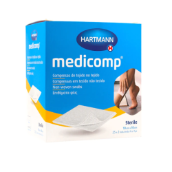 Medicomp Compresas de tejido no tejido 25 sobres de 2 uds 10cm x10 ...