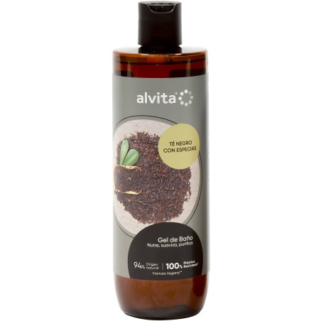Gel de baño Té negro con especias Alvita 400 ml | Higiene | Farmael...