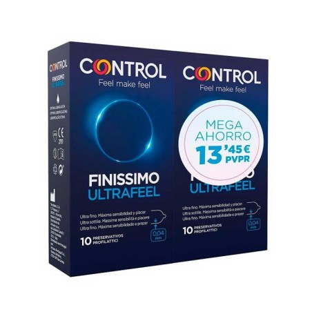 Duplo Preservativos Control Finissimo Ultrafeel 10 udx 2 | Sexualid...