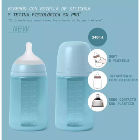 Suavinex Biberón Silicona Anti-cólico Soft Color +3 meses 240 ml | ...